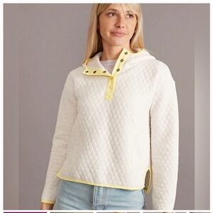 Marine layer corbet snap quilted pullover ivory